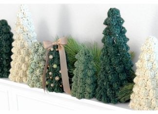 Bobble Christmas Trees Free Crochet Pattern and Video Tutorial