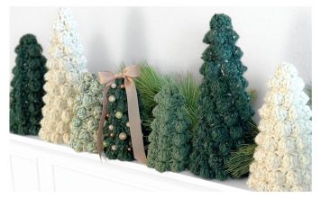 Bobble Christmas Trees Free Crochet Pattern and Video Tutorial