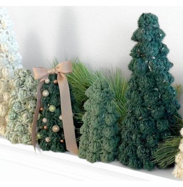 Bobble Christmas Trees Free Crochet Pattern and Video Tutorial