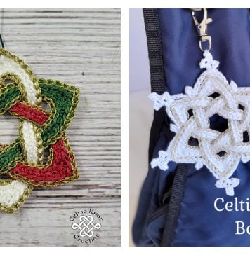 Celtic Christmas Bag Charm Free Crochet Pattern and Video Tutorial