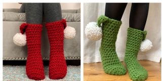 Christmas Slipper Stockings Free Crochet Pattern and Video Tutorial