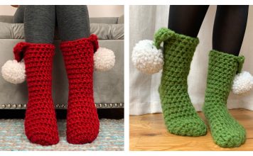 Christmas Slipper Stockings Free Crochet Pattern and Video Tutorial