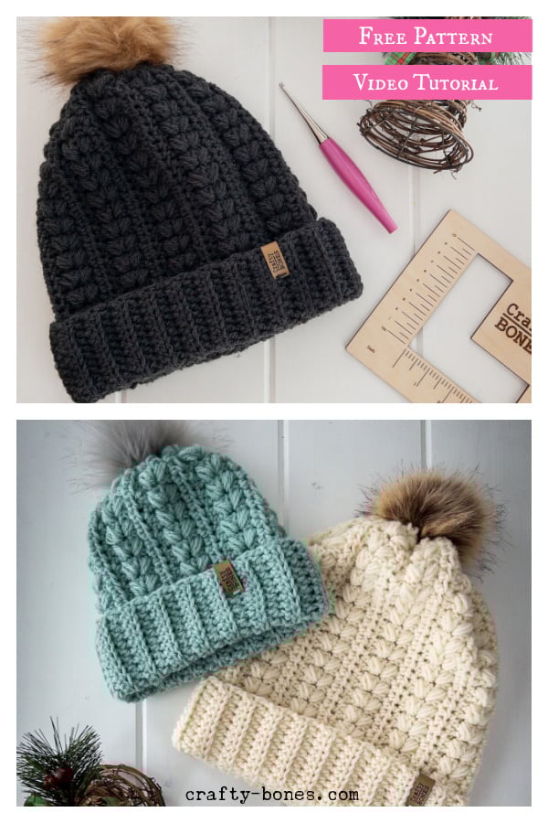Danielle Beanie Free Crochet Pattern and Video Tutorial