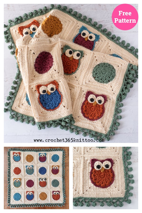 Little Hoot Owl Blanket Free Crochet Pattern