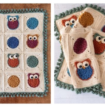 Little Hoot Owl Blanket Free Crochet Pattern