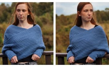 Misty Lake Wrap Sweater Free Crochet Pattern and Video Tutorial