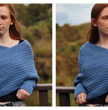 Misty Lake Wrap Sweater Free Crochet Pattern and Video Tutorial