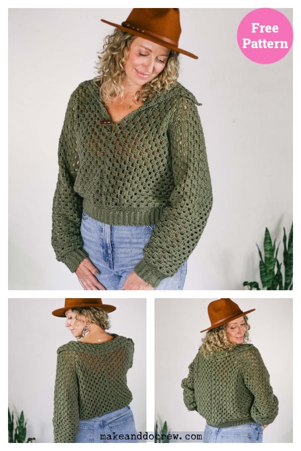 Moss Hexagon Sweater Free Crochet Pattern