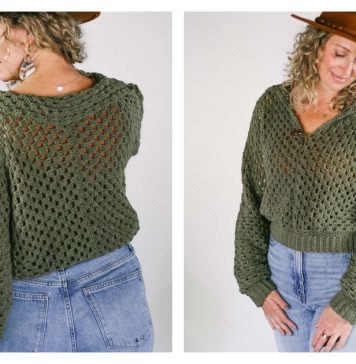 Moss Hexagon Sweater Free Crochet Pattern
