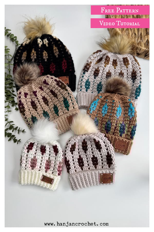 Starlight Mosaic Hat Free Crochet Pattern and Video Tutorial