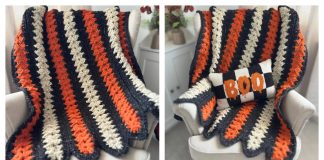 Strips Halloween Mile-a-Minute Blanket Free Crochet Pattern and Video Tutorial