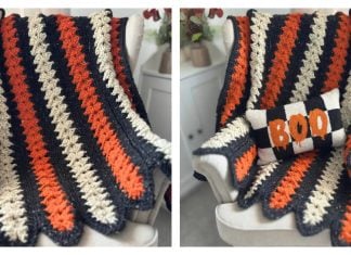 Strips Halloween Mile-a-Minute Blanket Free Crochet Pattern and Video Tutorial