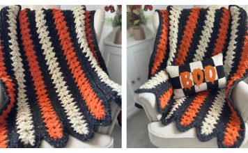 Strips Halloween Mile-a-Minute Blanket Free Crochet Pattern and Video Tutorial