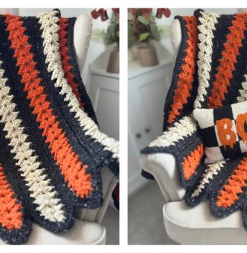 Strips Halloween Mile-a-Minute Blanket Free Crochet Pattern and Video Tutorial