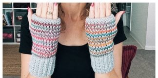 Tunisian Fingerless Gloves Free Crochet Pattern