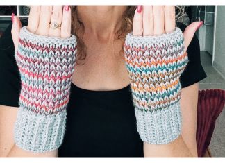 Tunisian Fingerless Gloves Free Crochet Pattern