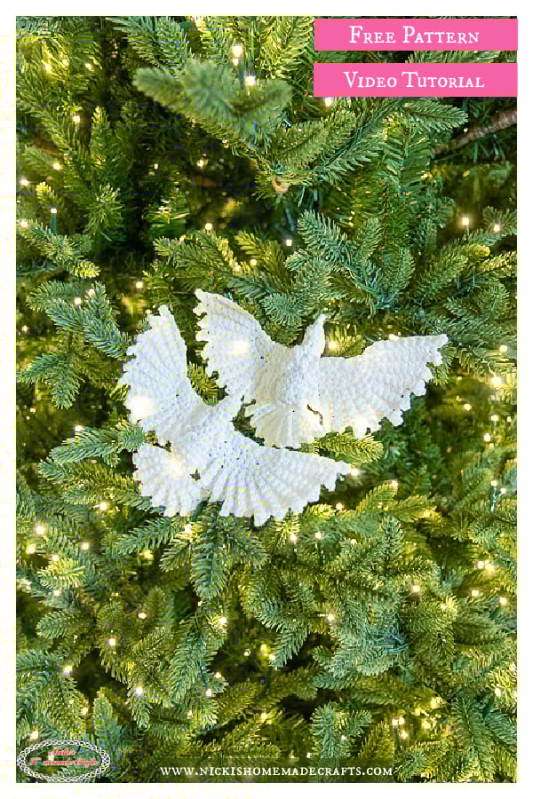 Turtle Doves Ornament Free Crochet Pattern and Video Tutorial
