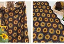Autumn Sunflower Hexie Blanket Free Crochet Pattern
