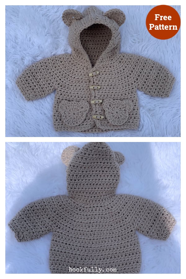 Bear Hug Baby Jacket Free Crochet Pattern