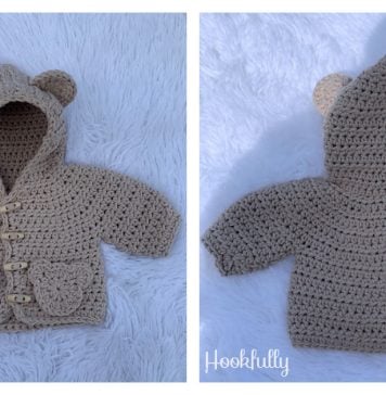 Bear Hug Baby Jacket Free Crochet Pattern