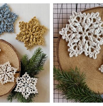 Bobble Frost Snowflake Free Crochet Pattern