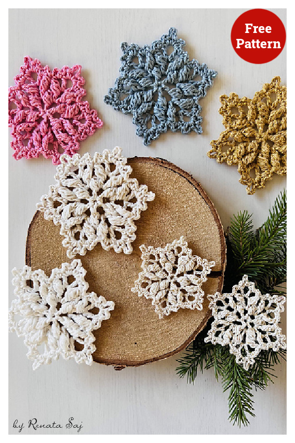 Bobble Frost Snowflake Free Crochet Pattern