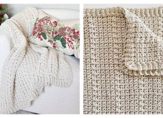 Christmas V-Stitch Throw Free Crochet Pattern and Video Tutorial