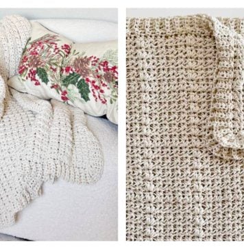 Christmas V-Stitch Throw Free Crochet Pattern and Video Tutorial