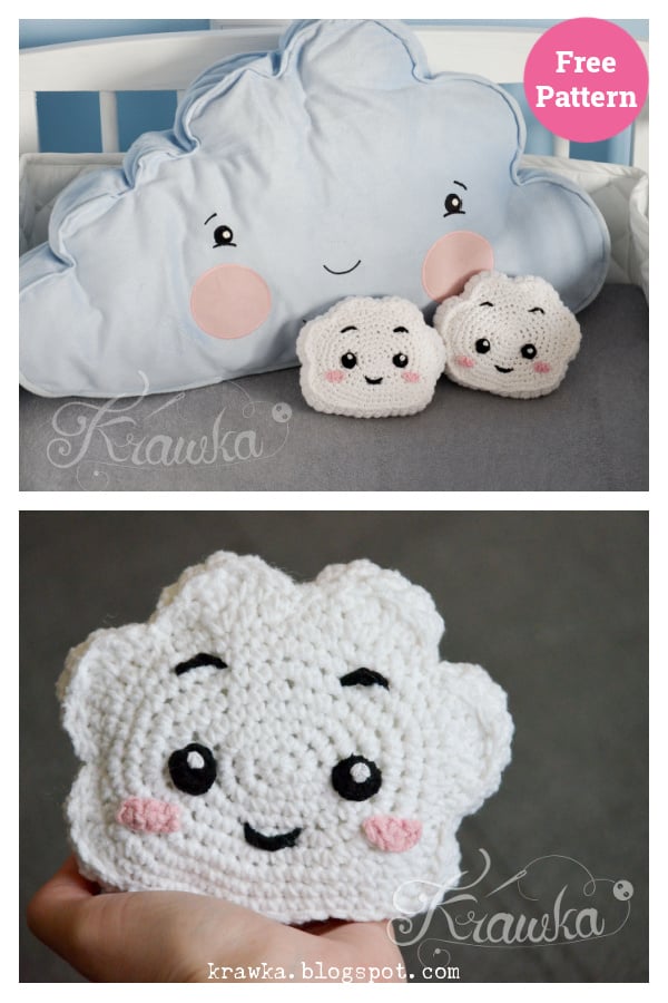 Cloud Mini Pillow Free Crochet Pattern