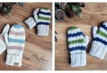 Easy Striped Mittens Free Crochet Pattern Easy Striped Mittens Free Crochet Pattern