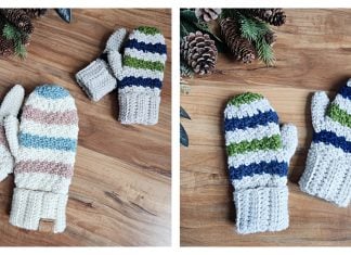Easy Striped Mittens Free Crochet Pattern