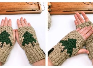 Granny Tree Gloves Free Crochet Pattern and Video Tutorial