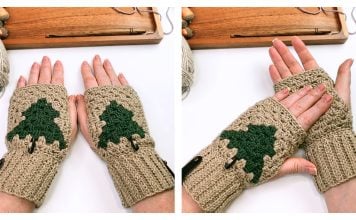 Granny Tree Gloves Free Crochet Pattern and Video Tutorial