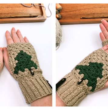 Granny Tree Gloves Free Crochet Pattern and Video Tutorial