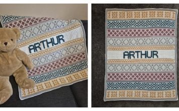Mosaic Personalized Baby Blanket Free Crochet Pattern