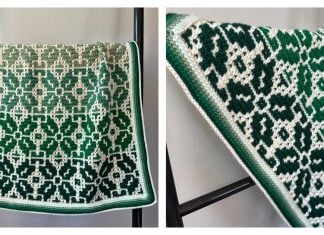 Nordic Star Mosaic Baby Blanket Free Crochet Pattern