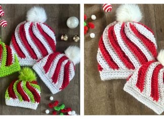 Peppermint Twist Beanie Free Crochet Pattern