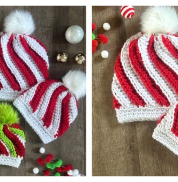 Peppermint Twist Beanie Free Crochet Pattern