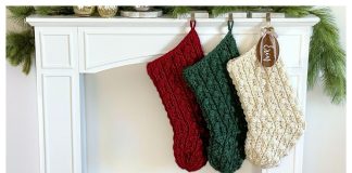 Puff Stitch Jumbo Christmas Stocking Free Crochet Pattern and Video Tutorial
