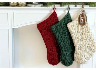 Puff Stitch Jumbo Christmas Stocking Free Crochet Pattern and Video Tutorial
