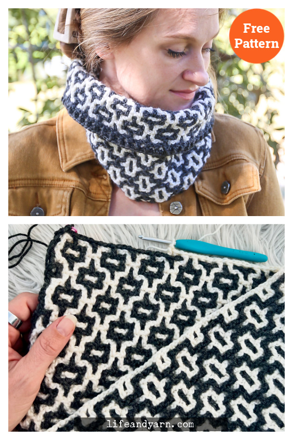 Reversible Interlocking Cowl Free Crochet Pattern