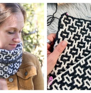 Reversible Interlocking Cowl Free Crochet Pattern