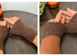 Ruffle Wrist Warmers Free Crochet Pattern and Video Tutorial