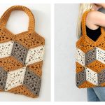 3D Cube Bag Free Crochet Pattern and Video Tutorial