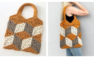 3D Cube Bag Free Crochet Pattern and Video Tutorial