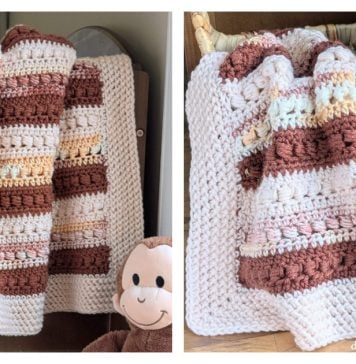 Bead Stitch Baby Blanket Free Crochet Pattern and Video Tutorial