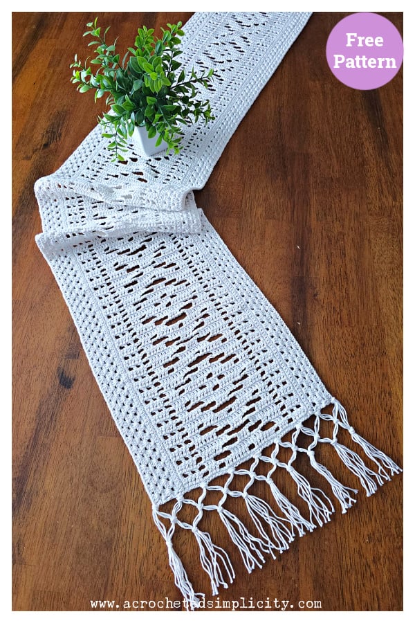 Boho Chic Table Runner Free Crochet Pattern