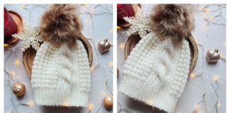 Lone Twist Beanie Hat Free Crochet Pattern and Video Tutorial