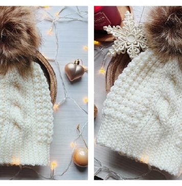 Lone Twist Beanie Hat Free Crochet Pattern and Video Tutorial