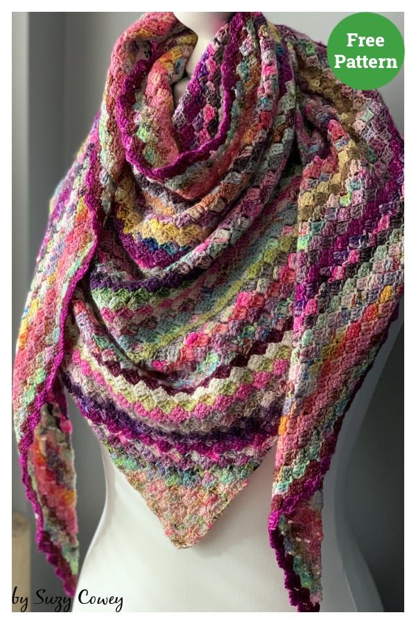 My Cosy C2C Shawl Free Crochet Pattern